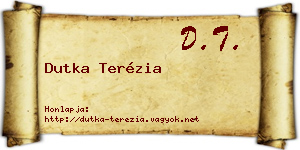 Dutka Terézia névjegykártya