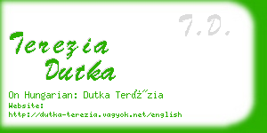 terezia dutka business card